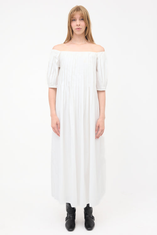 Gabriela Hearst Pleated Off Shoulder Dress