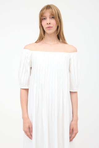 Gabriela Hearst Pleated Off Shoulder Dress