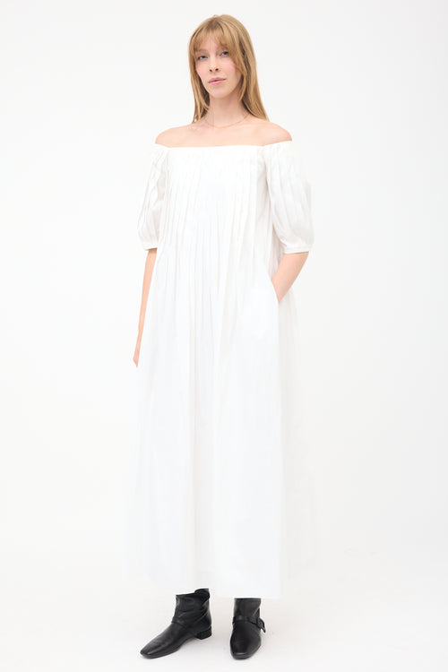 Gabriela Hearst Pleated Off Shoulder Dress