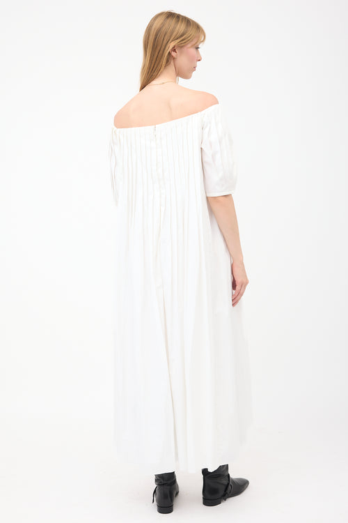 Gabriela Hearst Pleated Off Shoulder Dress