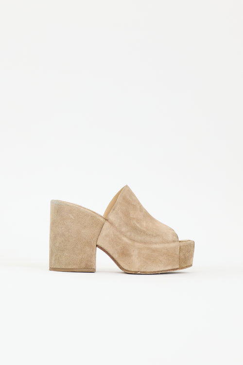 Gabriela Hearst Suede Ares Platform Mule