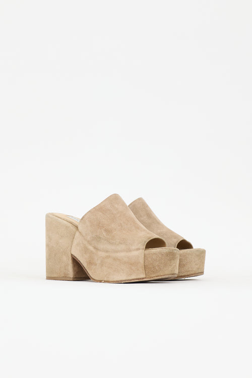 Gabriela Hearst Suede Ares Platform Mule