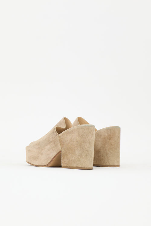 Gabriela Hearst Suede Ares Platform Mule