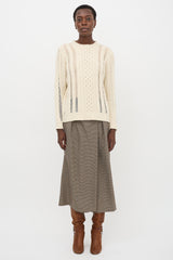 Gabriela Hearst Wool Cable Knit & Mesh Sweater