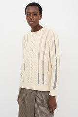 Gabriela Hearst Wool Cable Knit & Mesh Sweater