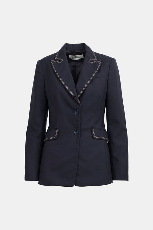 Gabriela Hearst Wool Contrast Stitch Blazer
