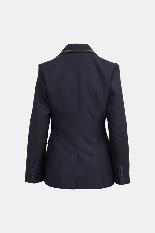 Gabriela Hearst Wool Contrast Stitch Blazer