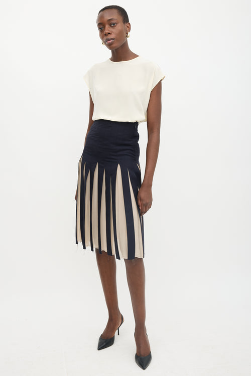 Gabriela Hearst Wool & Silk Pleated Midi Skirt