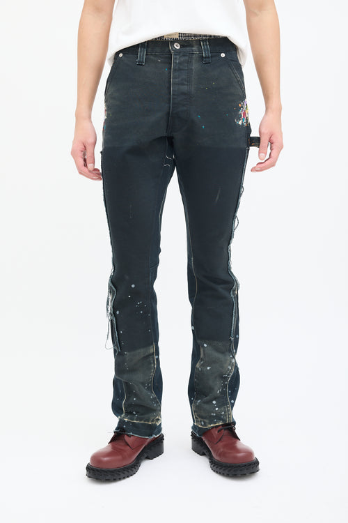 Gallery Dept. Black & Multi LA Flare Carpenter Jeans