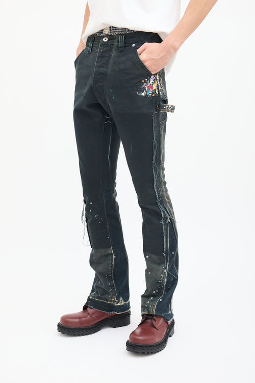 Gallery Dept. Black & Multi LA Flare Carpenter Jeans