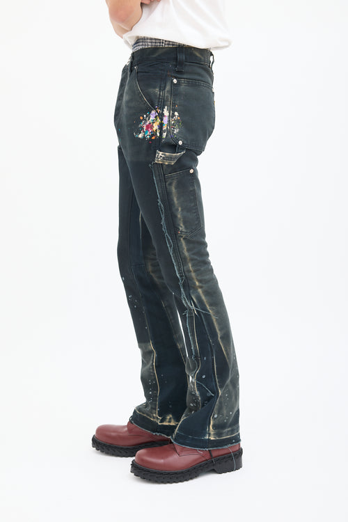 Gallery Dept. Black & Multi LA Flare Carpenter Jeans