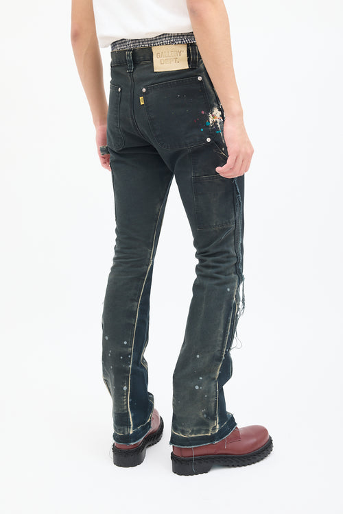 Gallery Dept. Black & Multi LA Flare Carpenter Jeans