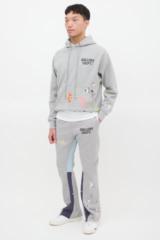 Gallery Dept. Grey Painted Logo Flared Sweatpant