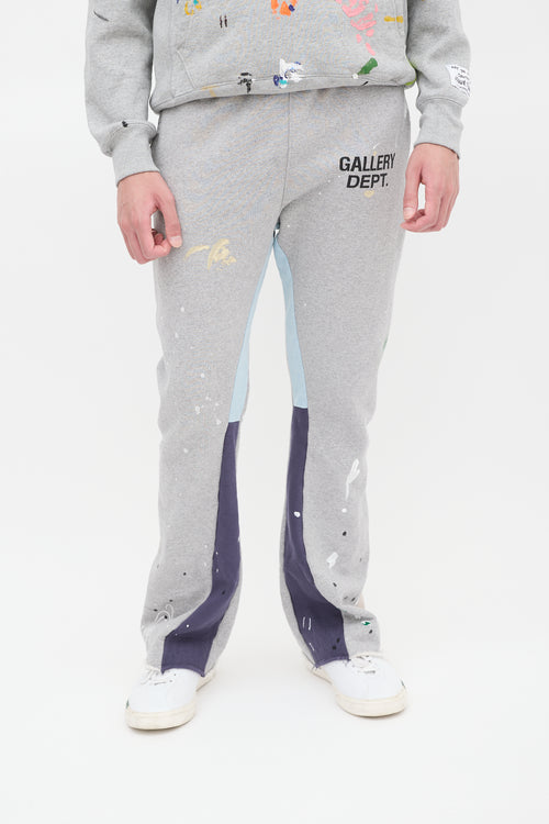 Gallery Dept. Grey Painted Logo Flared Sweatpant