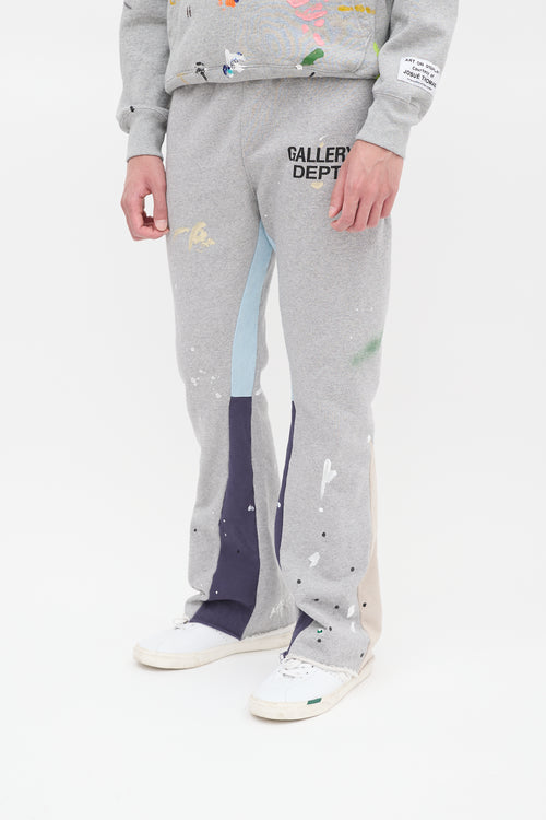 Gallery Dept. Grey Painted Logo Flared Sweatpant