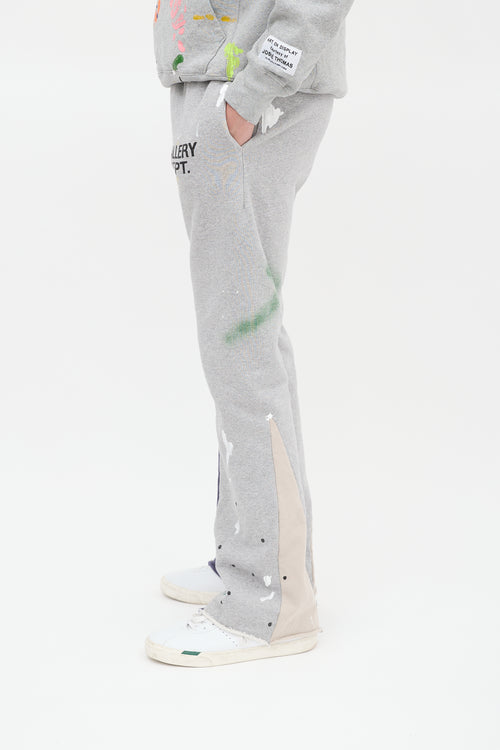 Gallery Dept. Grey Painted Logo Flared Sweatpant