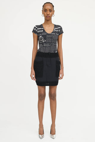 John Galliano Knit Mini Skirt