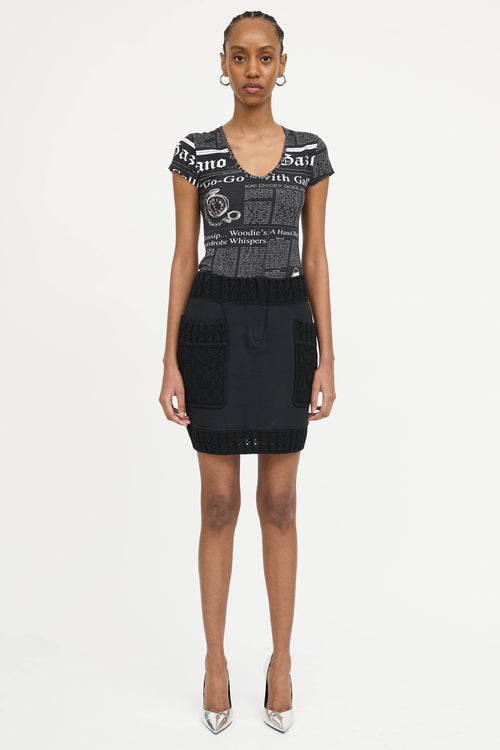 John Galliano Knit Mini Skirt