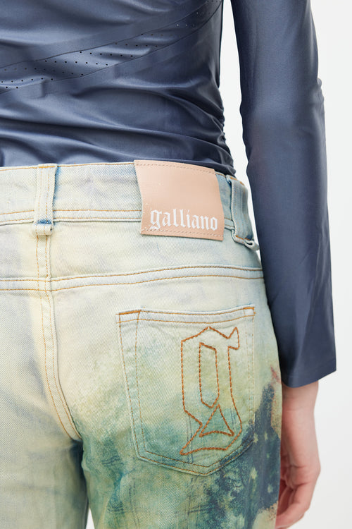 Galliano Blue & Multicolour Graident Jeans