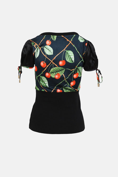 Cherry Puff Sleeve Top