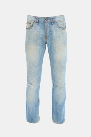 Galliano Distressed Slim Leg Jeans