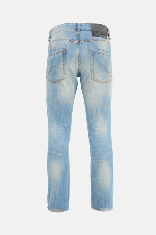 Galliano Distressed Slim Leg Jeans