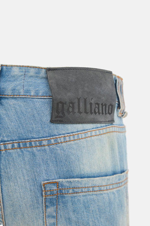 Galliano Distressed Slim Leg Jeans