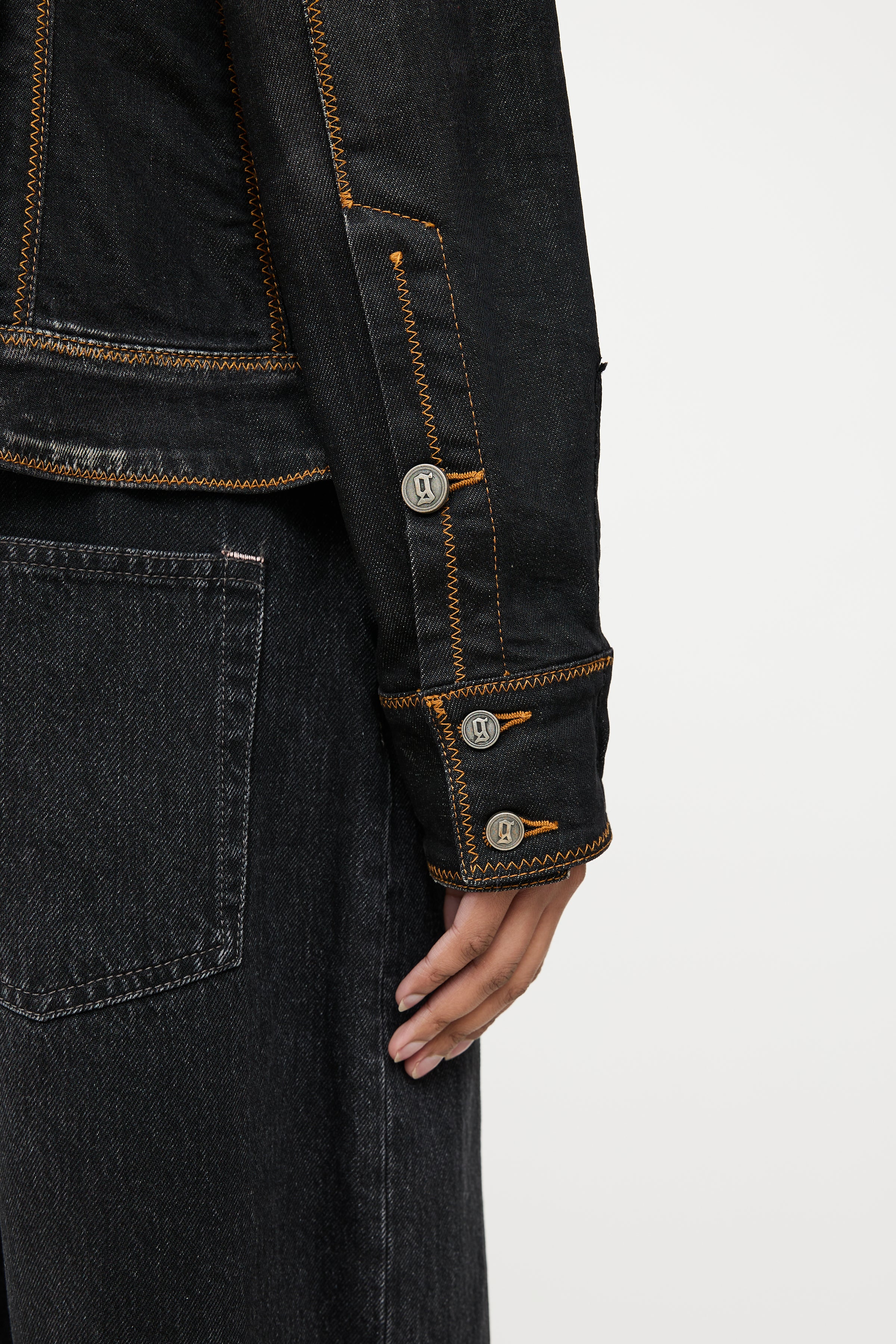 John Galliano // Embroidered Logo Denim Jacket – VSP Consignment