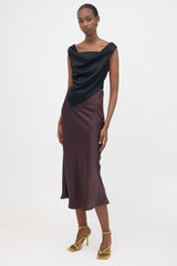 Galvan Satin Midi Skirt