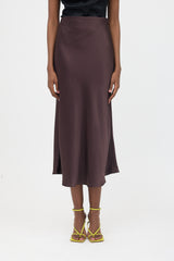 Galvan Satin Midi Skirt