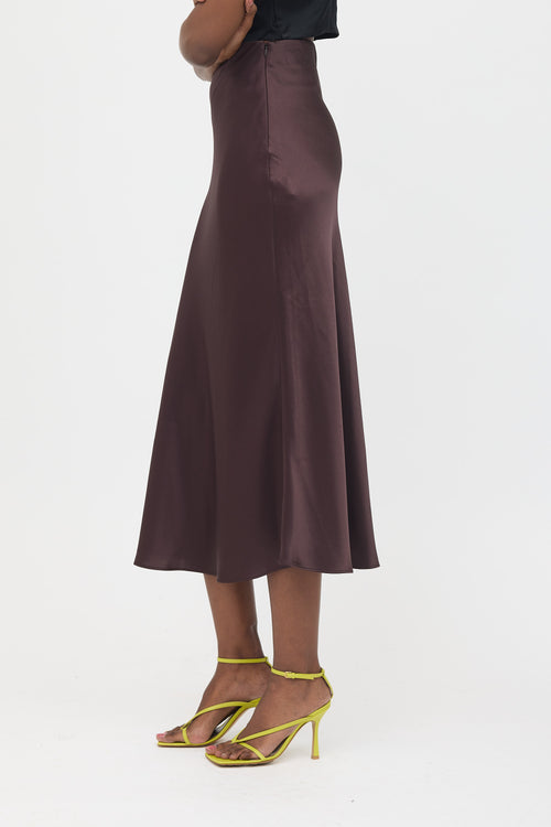 Galvan Satin Midi Skirt