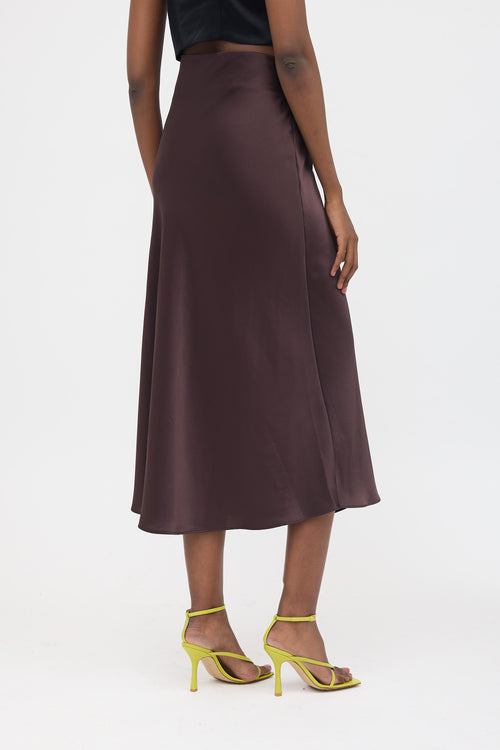 Galvan Satin Midi Skirt