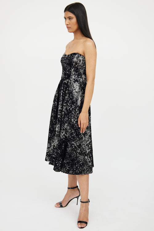 Giambattista Valli Black & White Velvet Lace Dress