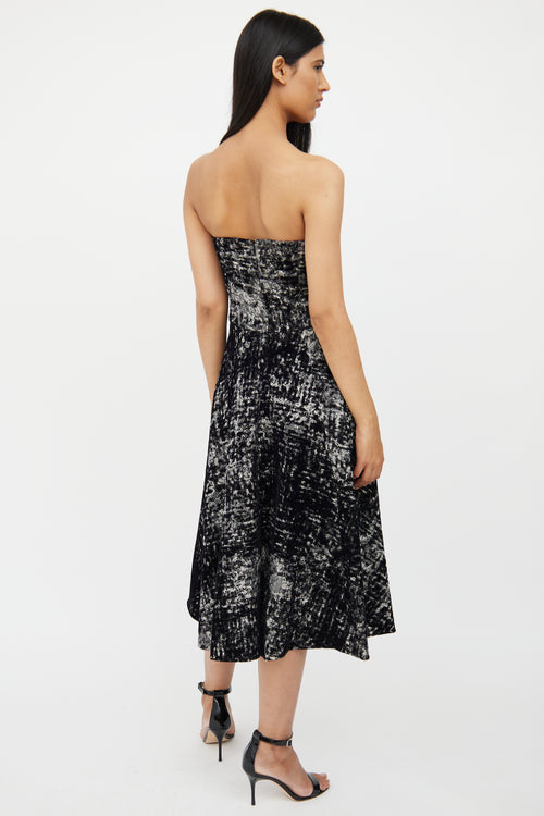 Giambattista Valli Black & White Velvet Lace Dress