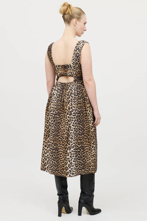 Ganni Smocked Printed Dress