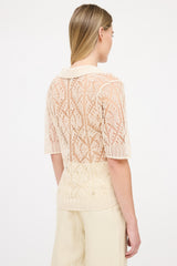 Ganni Woven Crochet Polo