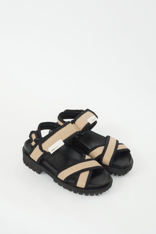 Ganni Black & Beige Hiking Sandal