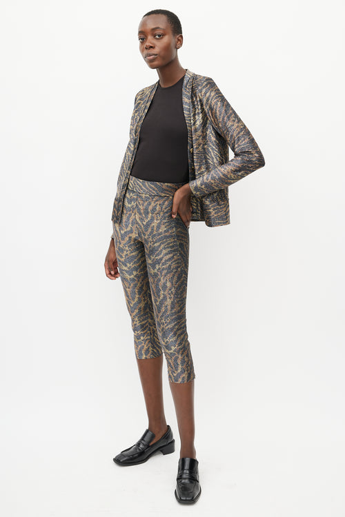 Ganni Black & Brown Metallic Co-Ord Set