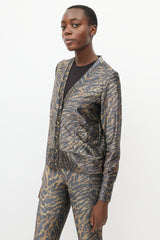 Ganni Black & Brown Metallic Co-Ord Set