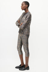 Ganni Black & Brown Metallic Co-Ord Set