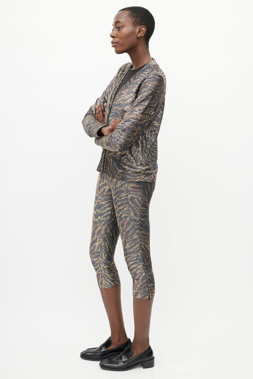 Ganni Black & Brown Metallic Co-Ord Set