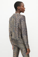 Ganni Black & Brown Metallic Co-Ord Set