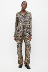 Ganni Black & Brown Silk Printed Set