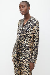 Ganni Black & Brown Silk Printed Set
