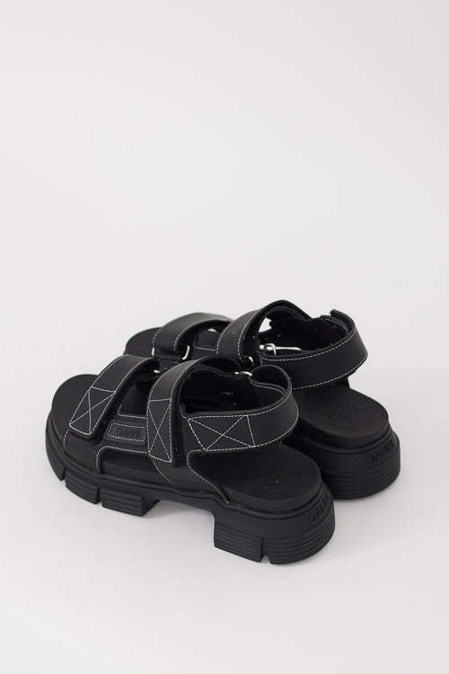 Ganni Black Chunky Sandal