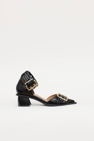 GanniFeminine Buckle Open Pump