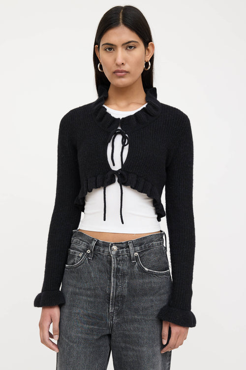 Wool Knit Cropped Cardigan