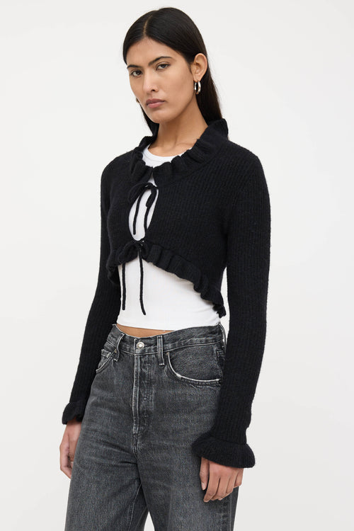 Wool Knit Cropped Cardigan