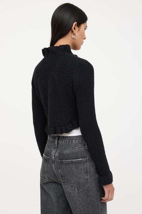 Wool Knit Cropped Cardigan