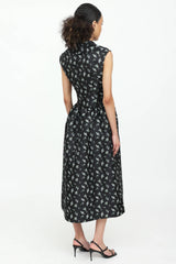 Ganni Floral Jacquard Midi  Dress